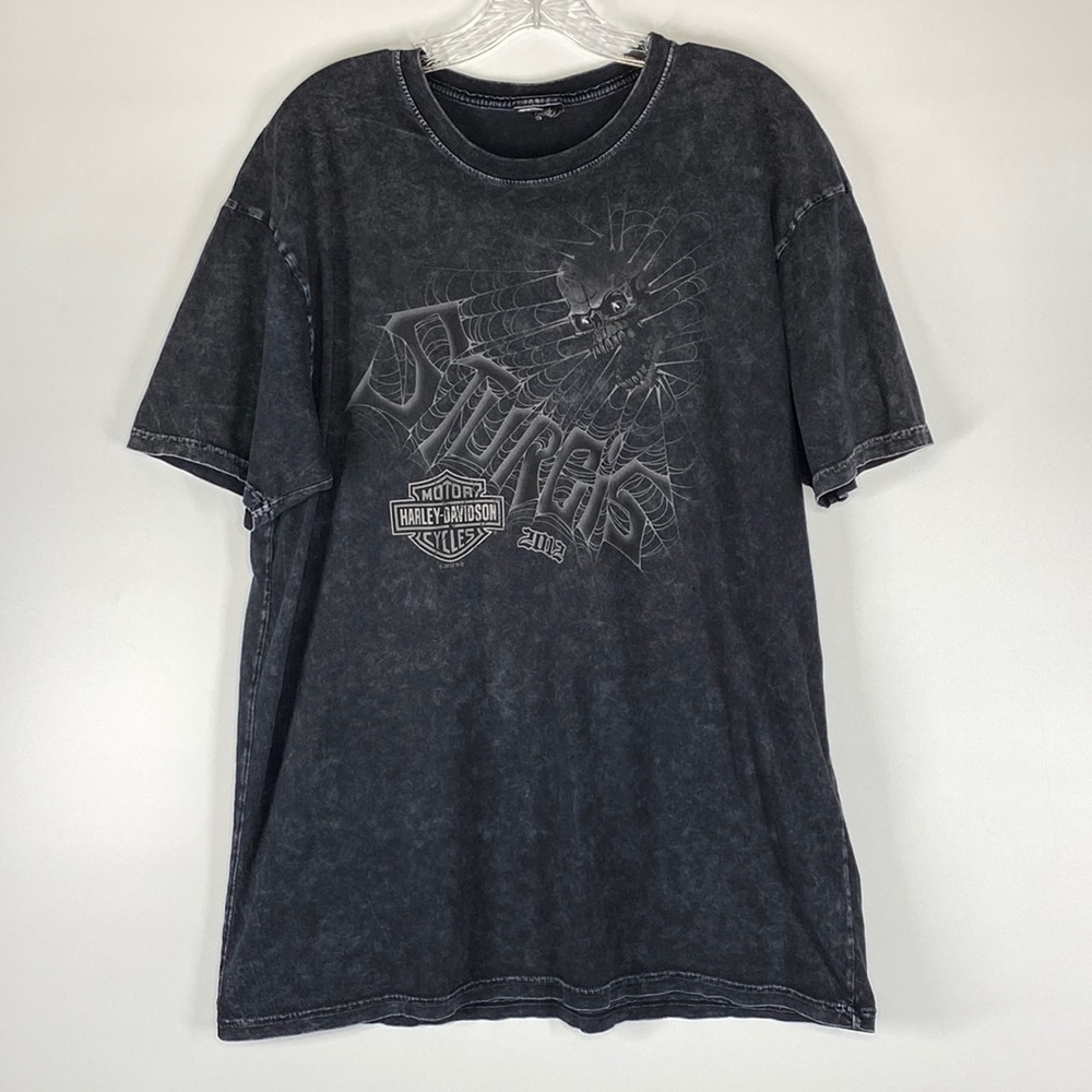 Harley Davidson Sturgis 2012 Black Gray Short Sleeve Skull Tshirt 2012